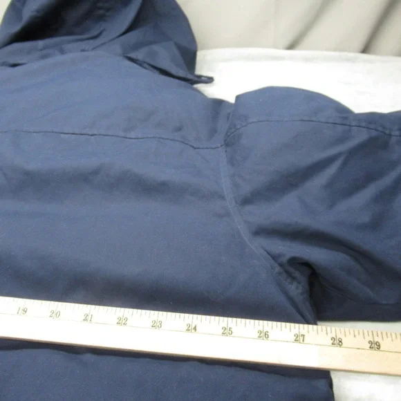 Eddie Bauer Down Jacket Mens XL‎ Tall Blue Hooded Insulated Wool Blend Full Zip